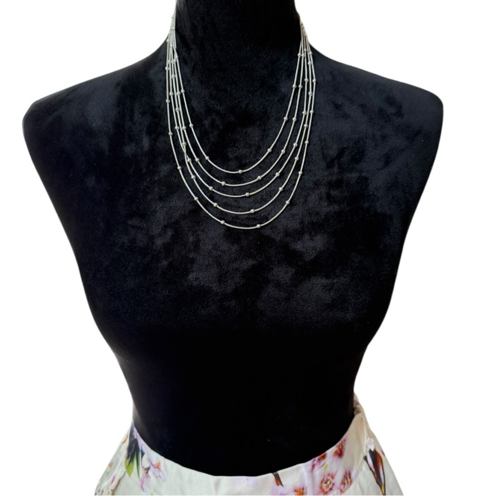 NY Collection Gunmetal Layered Bead Chain Belt 18”